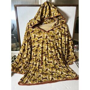 Kate Quinn Women's Hoodie Dragonfly Print Teal Lightweight Stretch Bamboo S.   O